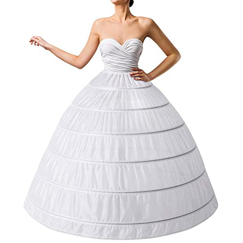 Vintage White Long 6 Hoop Petticoat Extra Full Wedding Ball Gown Crinoline